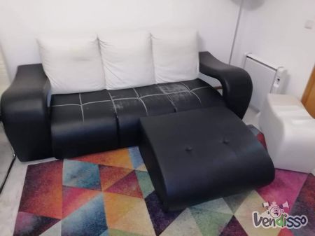 Sofá com chaise longue mais banco