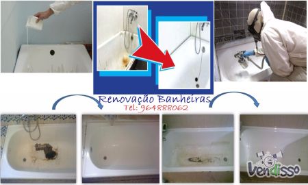 Renovação de banheiras. Pintura de banheiras, Esmaltagem banheiras