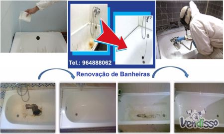 Renovação Banheiras, Restauro de banheiras, Pintura de Banheiras