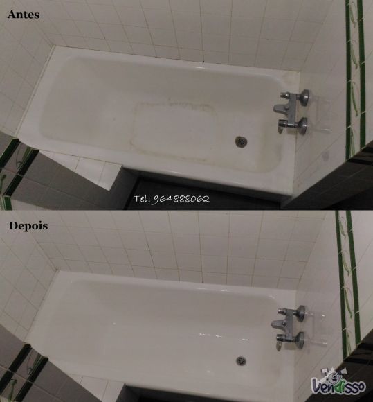 Restauro Banheira- antes e depois Tel- 964888062