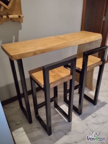 Mesa industrial madeira maciça 